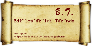 Bölcsföldi Tünde névjegykártya